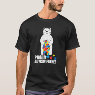 Proud Father Bear Autism Awareness Puzzle Piece Fa T-Shirt