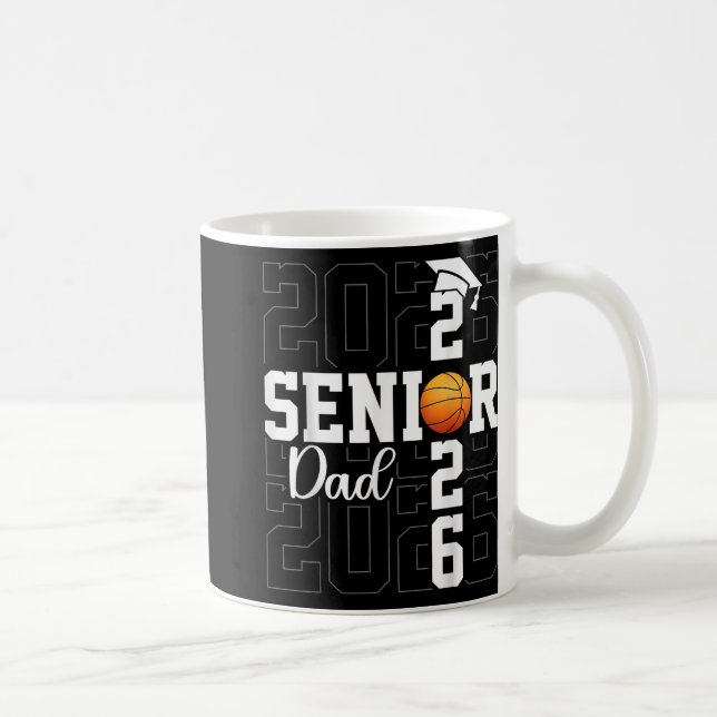 Proud Father Cl Of 2026 Basketball Senior Dad Grad Coffee Mug (Right)