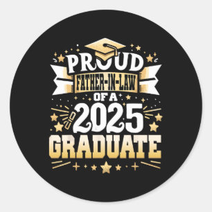 Proud Father-in-law Of A Cl Of 2025 Graduate Gradu Classic Round Sticker