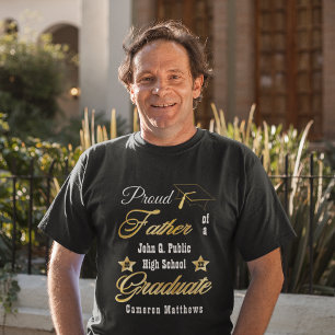 Proud Father of Graduate Name   School Graduation Tri-Blend Shirt