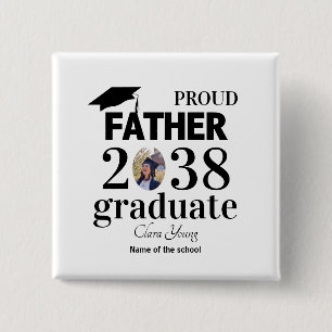 Proud Father personalized graduation 15 Cm Square Badge