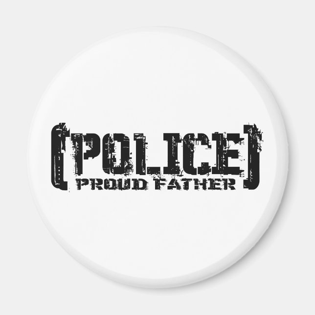 Proud Father - POLICE Tattered Magnet (Front)