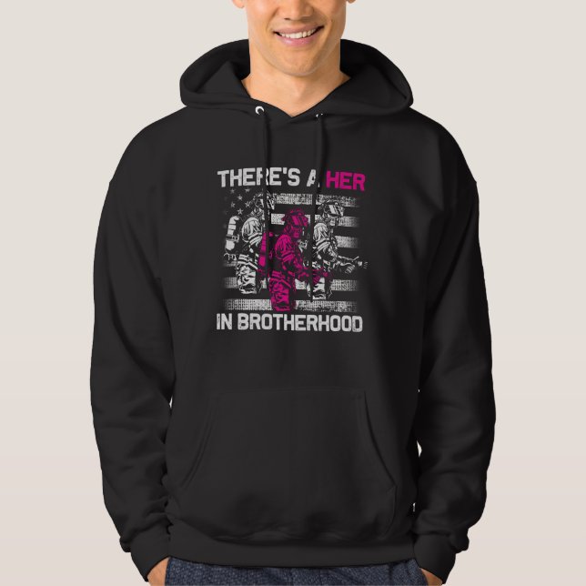 Proud Female Firefighter Women Fire Fighting Girl Hoodie (Front)
