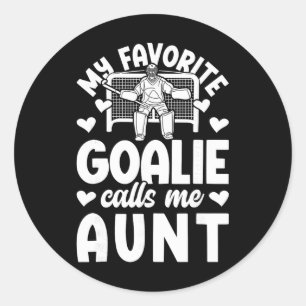Proud Field Hockey Goalie Aunt Field Hockey Goalke Classic Round Sticker