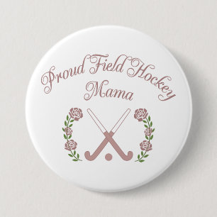 Proud Field Hockey Mama Feminine Varsity Hockey 7.5 Cm Round Badge