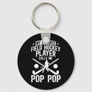 Proud Field Hockey Pop Pop Of A Field Hockey Playe Key Ring
