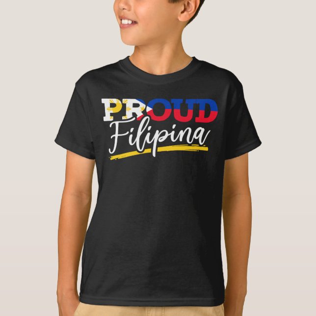 Proud Filipina Pride Philippines Woman Girl T-Shirt (Front)