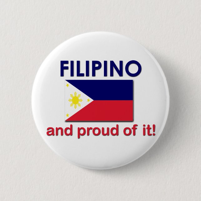 Proud Filipino 6 Cm Round Badge (Front)
