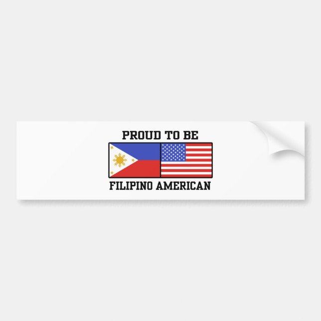 Proud Filipino American Bumper Sticker (Front)