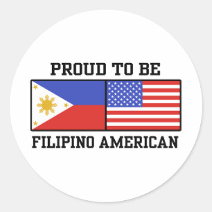 Proud Filipino American Classic Round Sticker