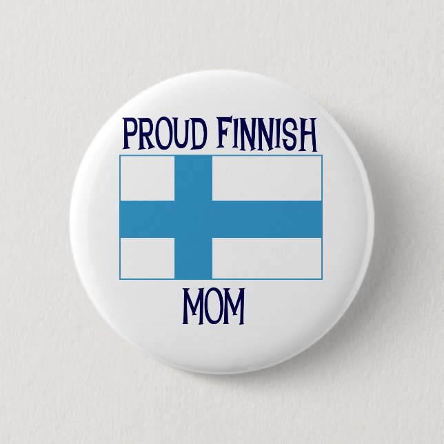 Proud Finnish Mum 6 Cm Round Badge (Front)