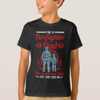 Proud Firefighter Dad Fireman Father with Kids