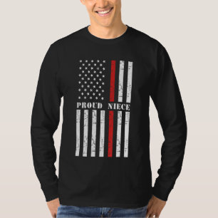 Proud Firefighter Niece Fireman American Flag Supp T-Shirt