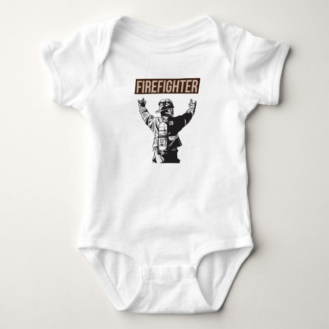 Proud Firefighter Squad Baby Bodysuit (Front)