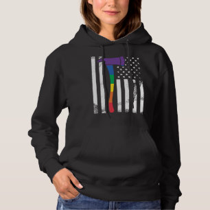 Proud Firefighter Squad LGBT Rainbow Pride USA Ame Hoodie