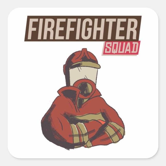 Proud Firefighter Squad Square Sticker (Front)