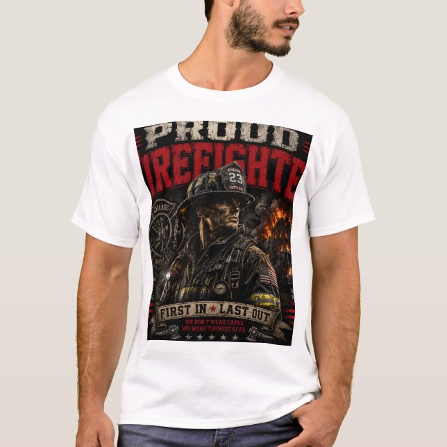 Proud Firefighter T-Shirt – Firefighter Gift (Front)