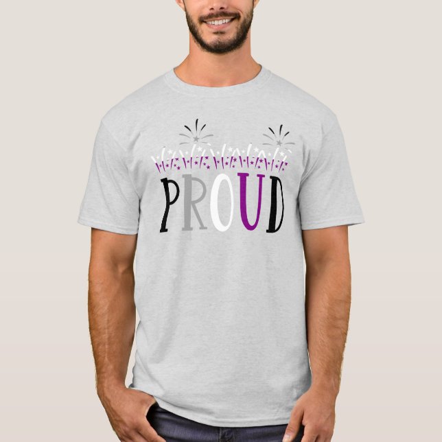 PROUD Fireworks Asexual T-Shirt (Front)