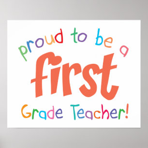 Proud First Grade Teacher Poster Print