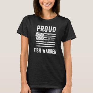Proud Fish Warden Profession American Flag Premium T-Shirt