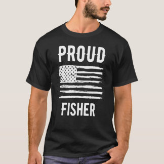 Proud Fisher Profession American Flag T-Shirt