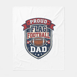 Proud Flag Football Dad Vintage Patriotic Badge De Fleece Blanket