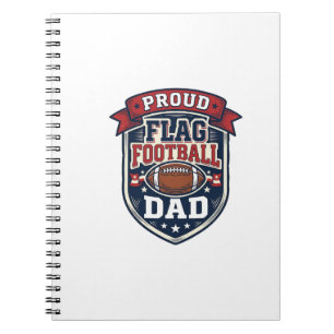 Proud Flag Football Dad Vintage Patriotic Badge De Notebook
