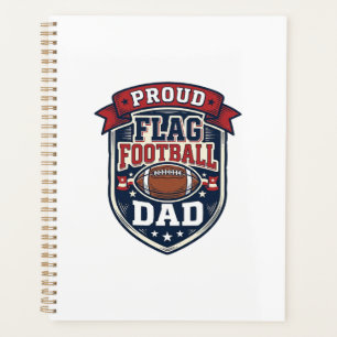 Proud Flag Football Dad Vintage Patriotic Badge De Planner