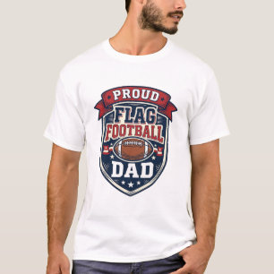Proud Flag Football Dad Vintage Patriotic Badge De T-Shirt