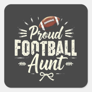 Proud football aunt Fantasy Football Matching  Square Sticker