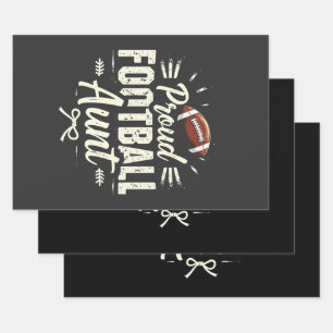 Proud football aunt Fantasy Football Matching  Wrapping Paper Sheet