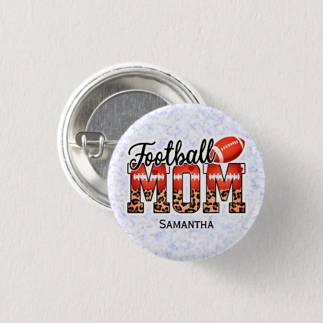Proud Football Mom – Game Day Enthusiast 3 Cm Round Badge (Front & Back)