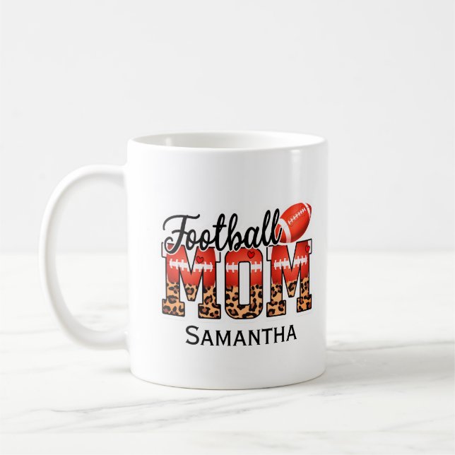Proud Football Mom – Game Day Enthusiast Coffee Mug (Left)