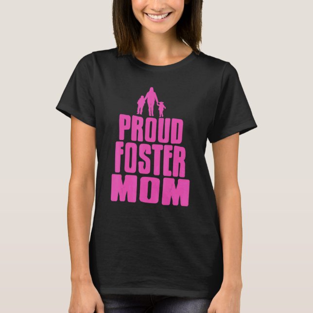 Proud Foster Mum Cool Foster Parent Present T-Shirt (Front)