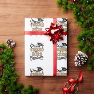 Proud Friend Of A 2026 Graduate Gold Graduation Wrapping Paper