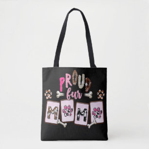 Proud Fur Mama Dog Lover Typography Tote Bag
