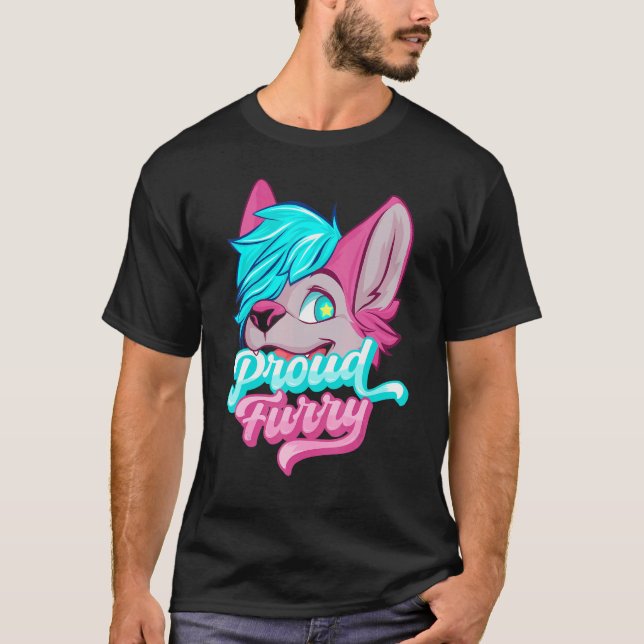 Proud Furry Fandom Cosplay Animal  Furries Furry P T-Shirt (Front)