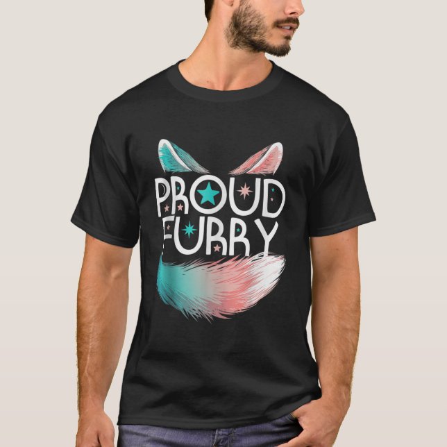 Proud Furry Fandom Cosplay Animal Lover Furries Fu T-Shirt (Front)
