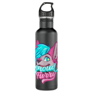 Proud Furry Fandom Furries Tails Ears Furry Person 710 Ml Water Bottle