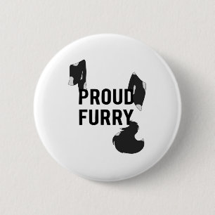Proud Furry with Dog Ears and Tail Button