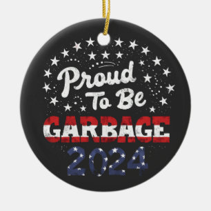 Proud Garbage Puerto Rico Latinos For Trump  Ceramic Tree Decoration