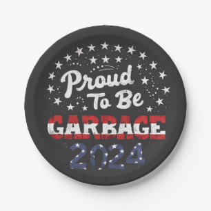 Proud Garbage Puerto Rico Latinos For Trump Paper Plate