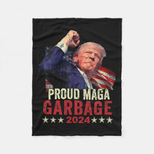Proud Garbage Trump Supporter 4 Fleece Blanket