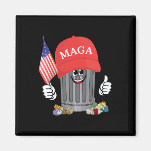 Proud Garbage Trump Supporter Trash Can Cartoon Fu Magnet