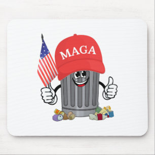 Proud Garbage Trump Supporter Trash Can Cartoon Fu Mouse Mat