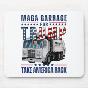 Proud Garbage Trump Supporter Trump Garbage Truck Mouse Mat