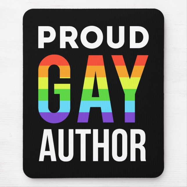 Proud Gay Author Writer Pride LGBTQ Mouse Mat (Front)