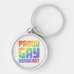 Proud Gay Democrat Funny LGBT Key Ring