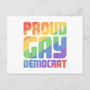 Proud Gay Democrat Funny LGBT Postcard
