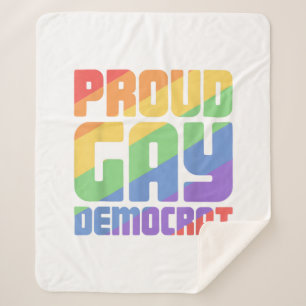 Proud Gay Democrat Funny LGBT Sherpa Blanket